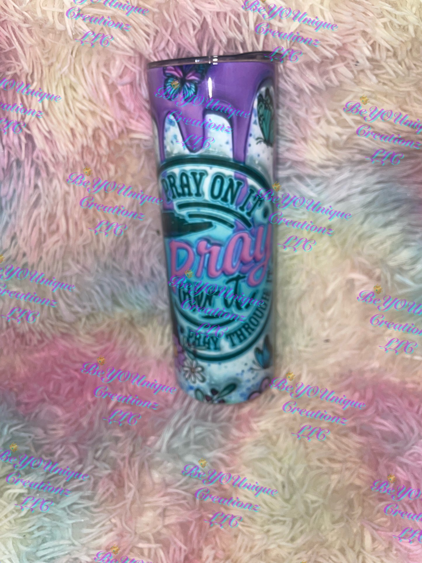 Pray on it, pray through it, pray over it 20oz tumbler