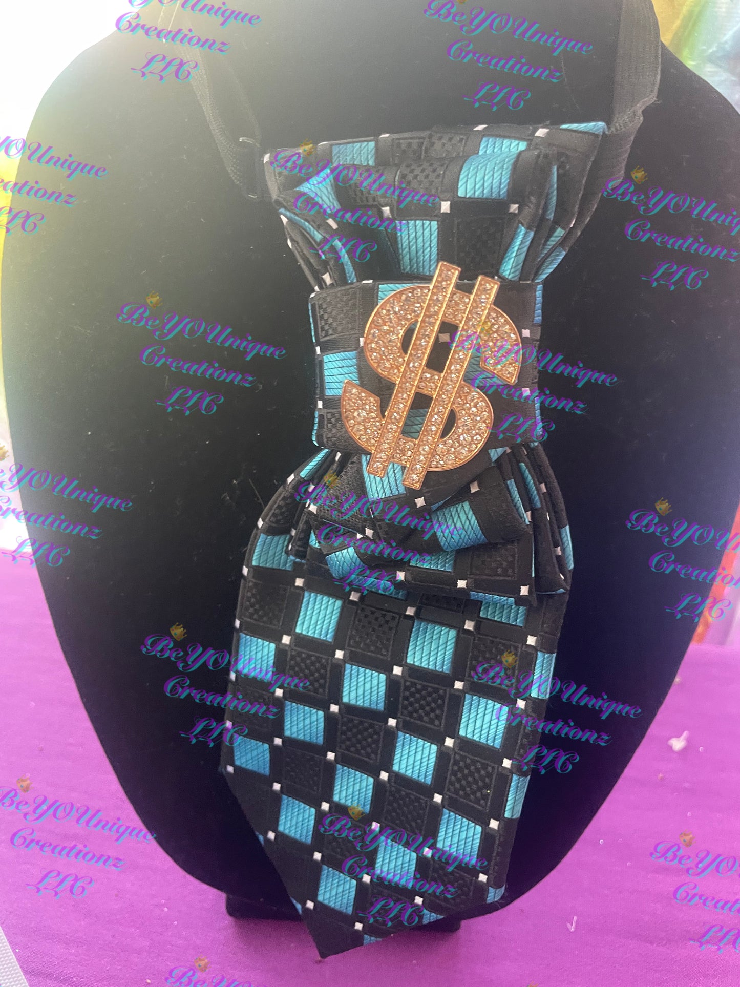 Women's custom money neck tie