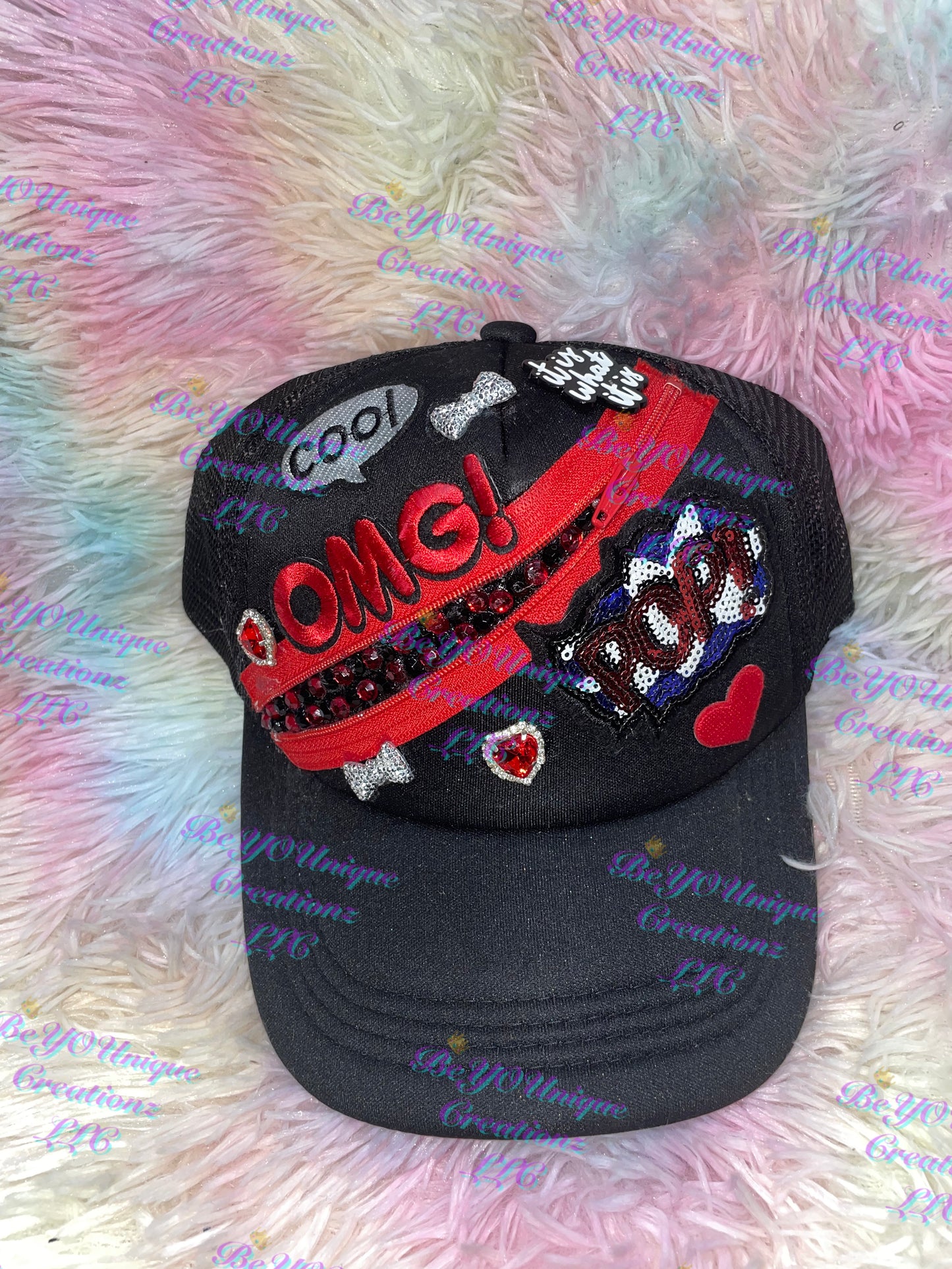 OMG custom junk trucker hat