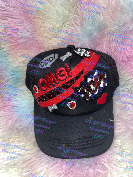 OMG custom junk trucker hat