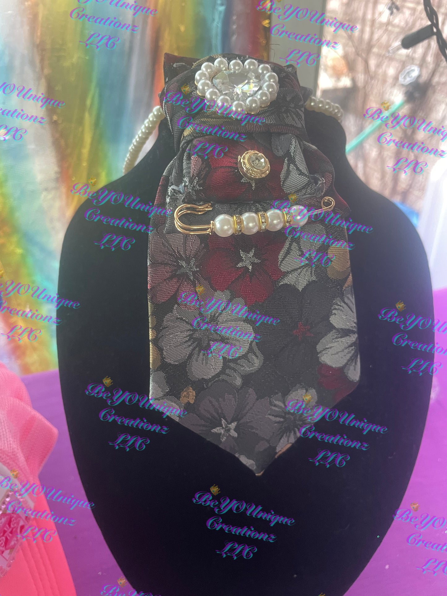 Custom woman's necklace necktie
