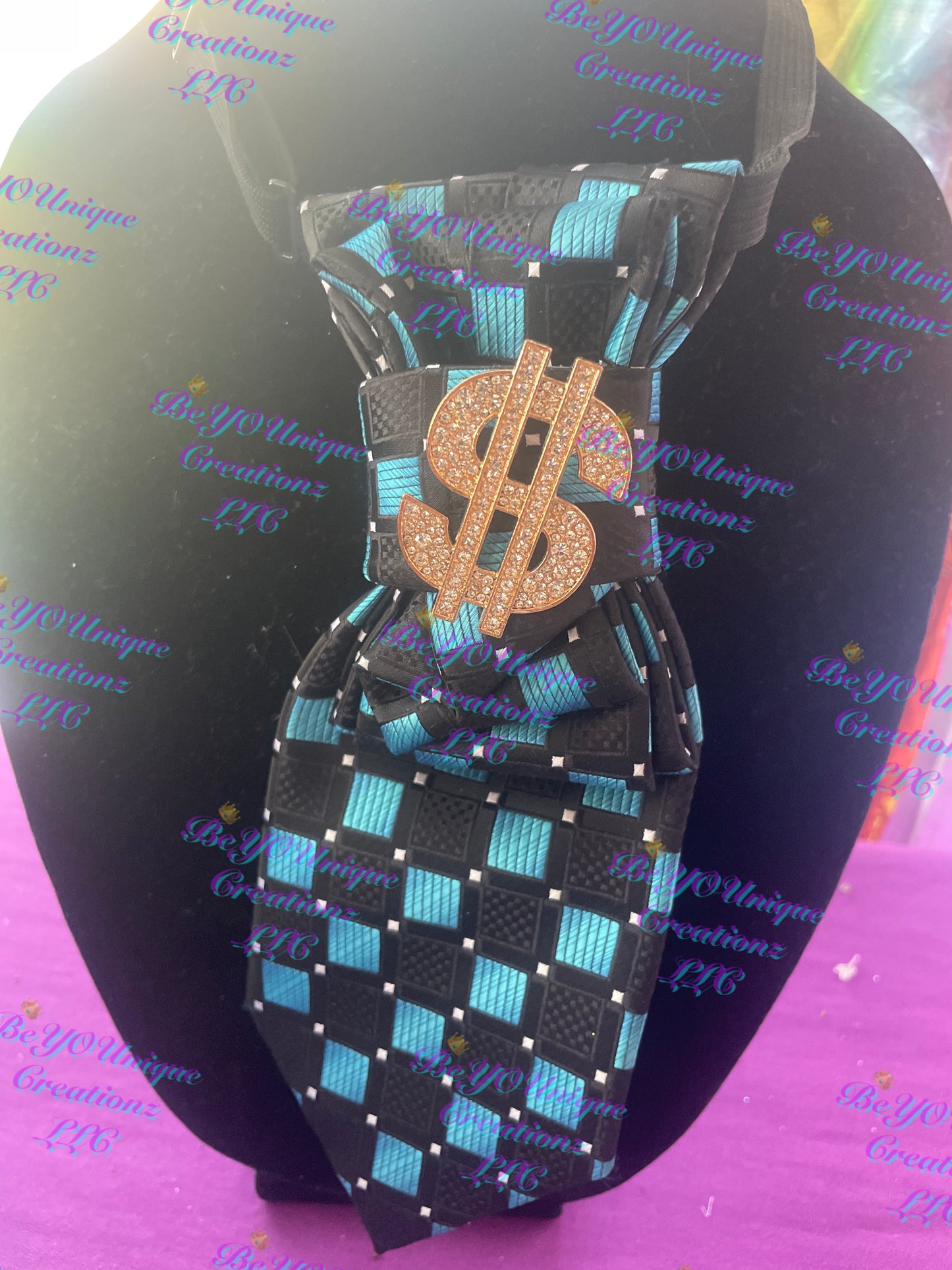 Women's custom money neck tie
