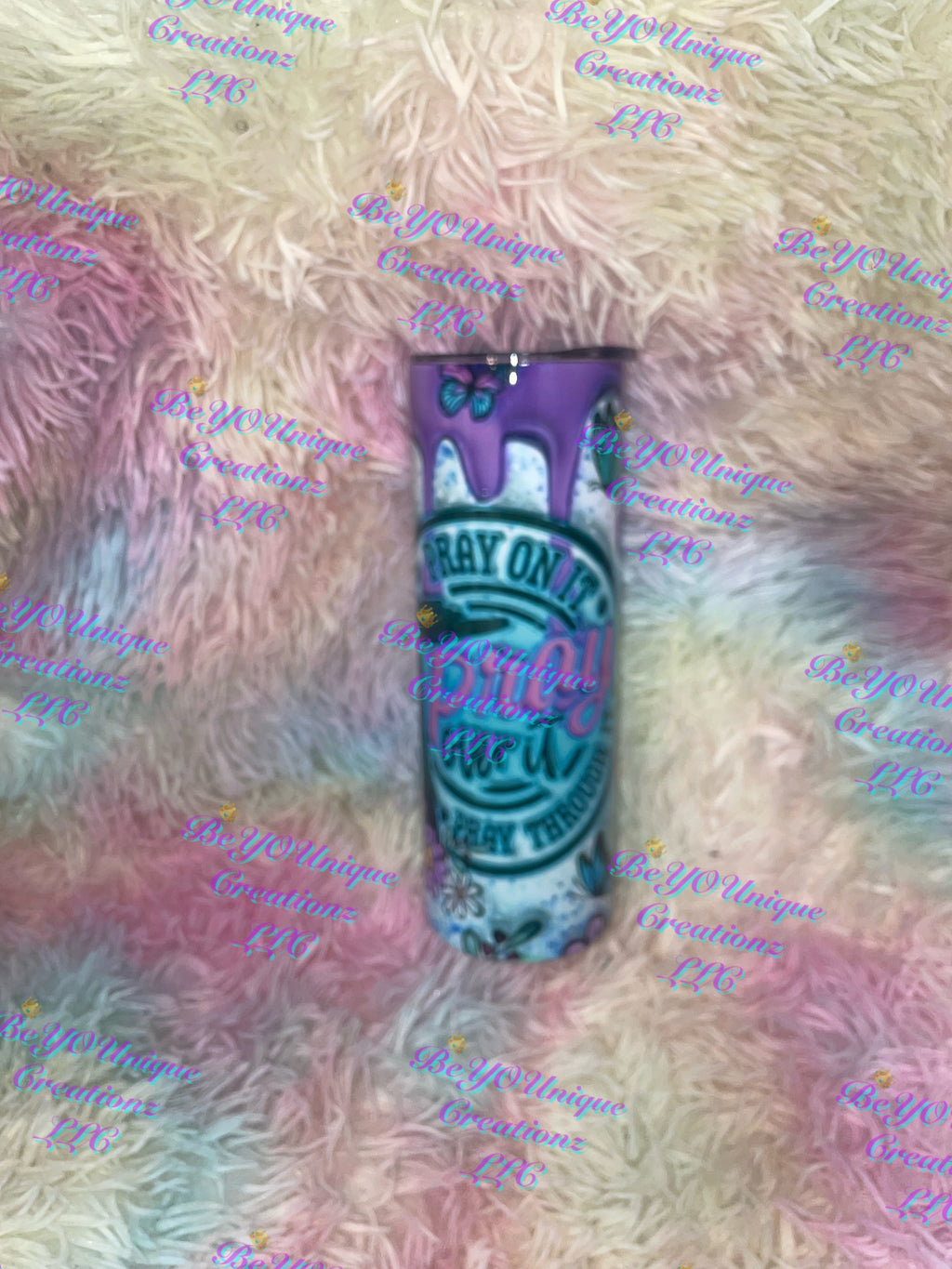 Pray on it, pray through it, pray over it 20oz tumbler