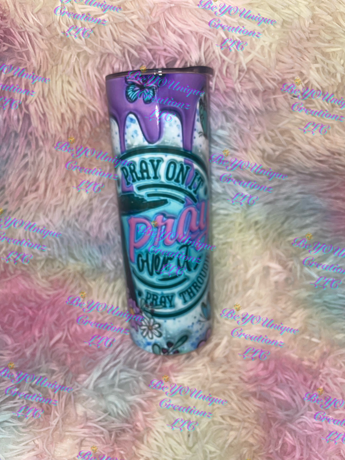 Pray on it, pray through it, pray over it 20oz tumbler