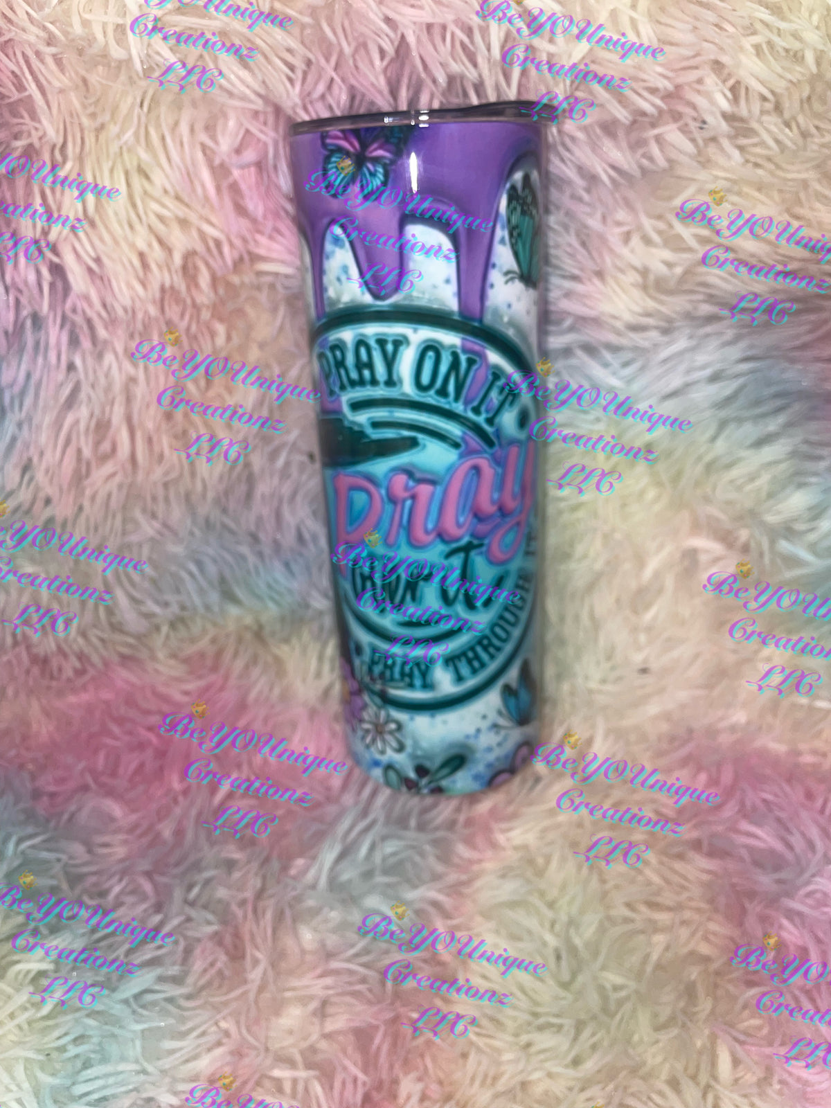 Pray on it, pray through it, pray over it 20oz tumbler
