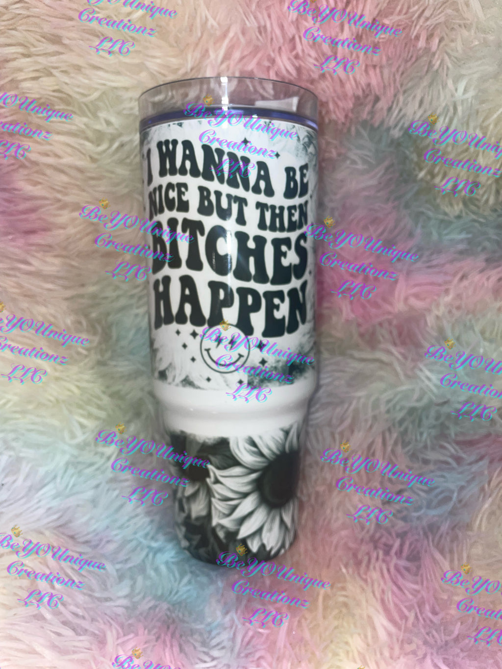 “Bitches happen” 30oz Grippy Tumbler