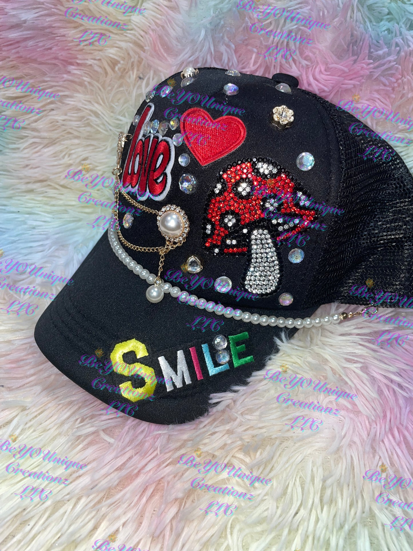 Custom smile junk trucker hat