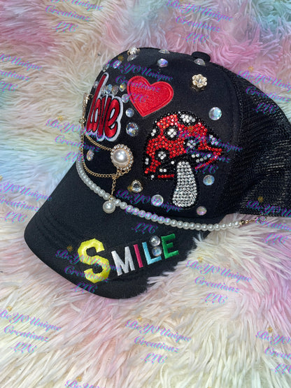 Custom smile junk trucker hat
