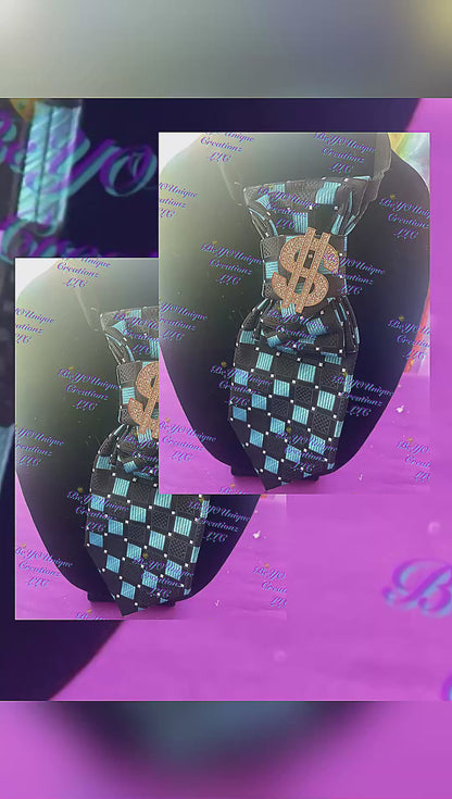 Women's custom money neck tie